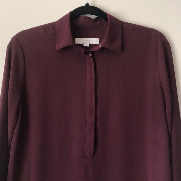 LOFT maroon blouse - Picture 5 of 7
